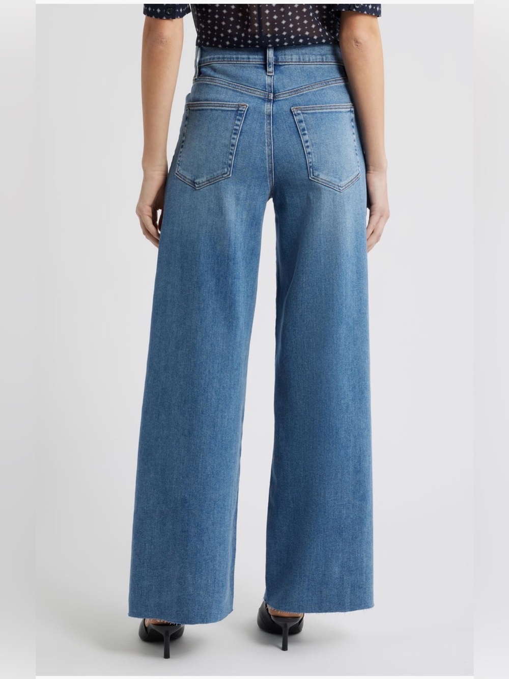 Frame Denim Faded Blue Wide-Leg Palazzo Jeans - Picture 3 of 7